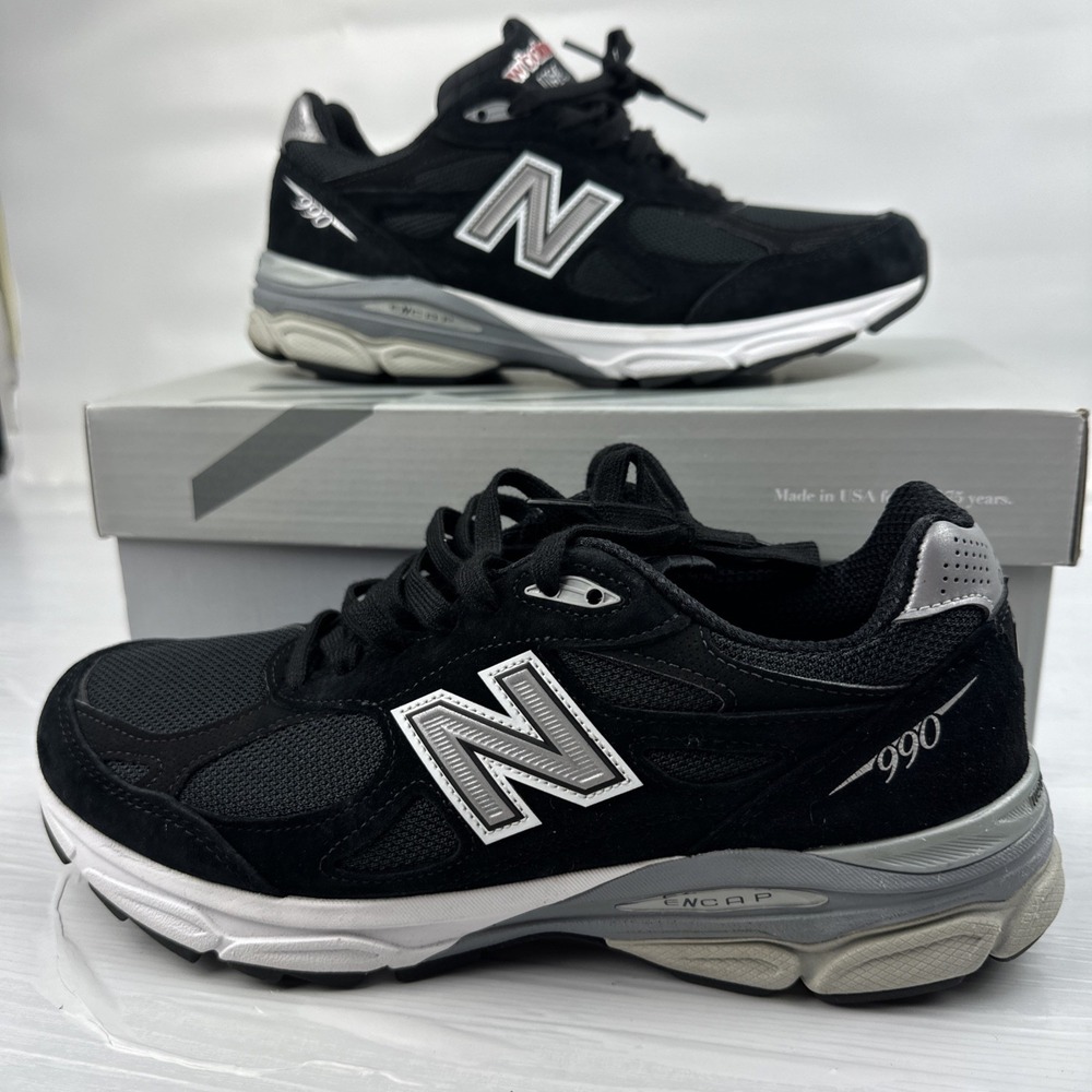 Size 9,5 - New Balance M990BS3 Made In USA Black White Lifestyle Mode De Vie